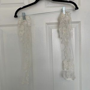 Handmade white wedding dress sleeves for bride, one size
